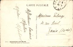 VINTAGE POSTCARD Besancon Les Bains Bridge of Boat and Rosemont