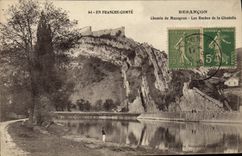 VINTAGE POSTCARD Besancon Into Frank Count Chemin of Mazagram rocks of the citadel