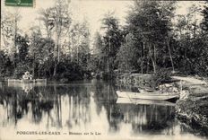 VINTAGE POSTCARD Pougues Water Boats On the Lake