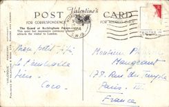 POSTAL Londres de la VENDIMIA el Buckingham Palace de Militaria del protector