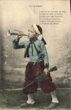 VINTAGE POSTCARD the Bugle Militaria Child