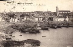 VINTAGE POSTCARD St Servan On Sea Seen Towards the Port Taken Of the Tower Solidor Boats