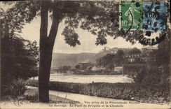 CPA Besancon Les Bains Vue Prise De La Promenade Micaud Le barrage Le pont de Bregille et la citadelle