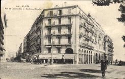 CPA Alger Rue De Constanrine Et Boulevard Baudin