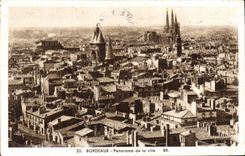 VINTAGE POSTCARD Bordeaux Panorama Of the City