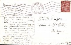 Panorama de Burdeos de la POSTAL de la VENDIMIA de la ciudad