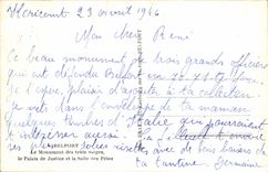 VINTAGE POSTCARD Belfort the Monument Of the Three Seats law courts and the village hall