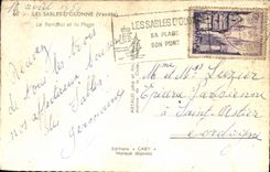 POSTAL MODERNA Sables d'Olonne el terraplén y la playa