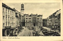 CPA Littau Markt Mit Rathaus