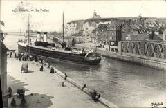 Barco de Dieppe Pollet de la POSTAL de la VENDIMIA