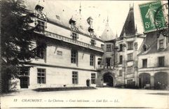VINTAGE POSTCARD Chaumont the Castle Interior Court