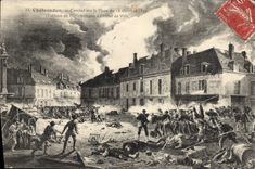 CPA Chateaudun Combat Sur La Place Du 18 octobre 1870 Militaria 