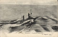 VINTAGE POSTCARD Gymnote Destroyer Underwater Submarine