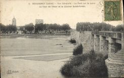 CPA Beaugency Vue Generale Le Pont Sur La Loire La tour de Cesar et le clocher Saint Firmin