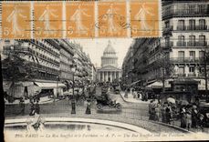 CPA Paris La Rue Soufflot Et Le Pantheon 