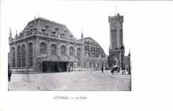 VINTAGE POSTCARD Ostend Train station