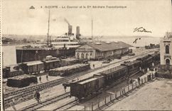 VINTAGE POSTCARD Bizerte Mail And the General Co Transatiantique Boat