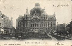 La POSTAL Amberes de la VENDIMIA parquea Gentrale y el lugar de la estación
