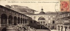 VINTAGE POSTCARD Monaco the Palate Of the Prince Main courtyard and vault