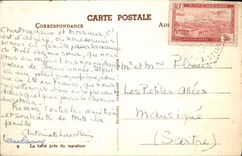 VINTAGE POSTCARD the Halt Close to the Marabout Camels