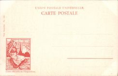 La feria de mundo de la POSTAL de la VENDIMIA de Lieja 1905 mantiene cívico con la recepción del rey