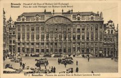 Casas de Bruselas de la POSTAL de la VENDIMIA de los duques anteriores de la bolsa de vieja acción de Brabante