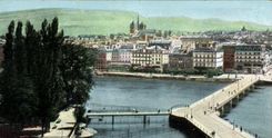 VINTAGE POSTCARD Geneva the bridge