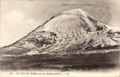 VINTAGE POSTCARD Puy De Dome with its winter coat