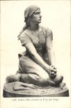 VINTAGE POSTCARD Jeanne D' Arc Listening to Her Voices By Chapu