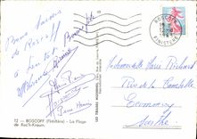 MODERN CARD Roscoff the Beach De Roch Kroum