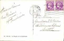 MODERN CARD Rheims the Frontage Of the Cathedral