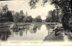 CPA Rambouilet Le Parc Sur Les Canaux Peche Pecheur