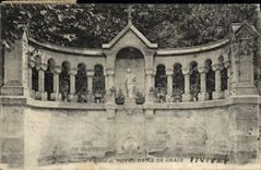 VINTAGE POSTCARD Statue And Fountain Of Notre Dame De Grace Revigny