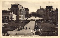 VINTAGE POSTCARD Rennes Avenue January Seen Of the Public garden Of the Holy Palate Georges