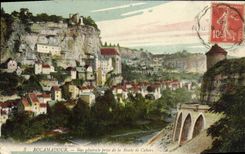 VINTAGE POSTCARD Rocamadour View Taken Of the Road Of Cahors