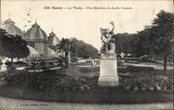 VINTAGE POSTCARD Rennes Thabor View Of the French Garden