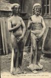 CPA La Cathedrale De Rouen Statues D'Adam Et Eve