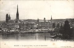 VINTAGE POSTCARD Rouen the Quay Of Paris Seen from Of Sever Saint