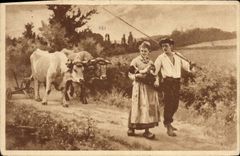 VINTAGE POSTCARD Debate Ponsan Return Of the Fields