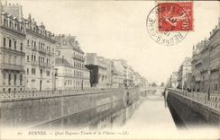 VINTAGE POSTCARD Rennes Quay Dugnay Trouin And the Unpleasant one