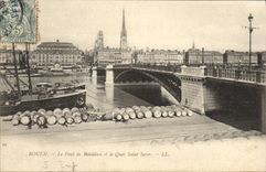 CPA Rouen Le Pont De Boieldieu Et Le Quai Saint Sever