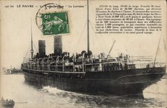 POSTAL Le Havre Trasatlantique Lorena de la VENDIMIA