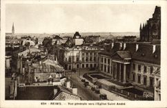VINTAGE POSTCARD Rheims View Towards I' Eglise Saint Andre