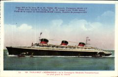 CPA Paquebot Normandie de la Compagnie Generale Transatlantique Bateau
