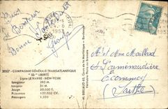 MODERN CARD General Company Transatlantic S Freedom Line New York Le Havre