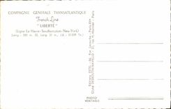 CPM Liberte Compagnie Generale Transatlantique French Line