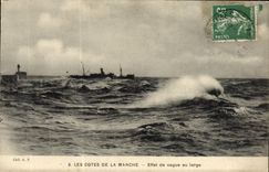 CPA Les Cotes De La Manche Effet de Vague au Large