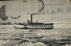 VINTAGE POSTCARD St Lawrence to rivet in winter