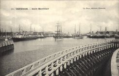 CPA Ostende gare Maritime 