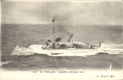 VINTAGE POSTCARD Flibustier Destroyer of Open sea